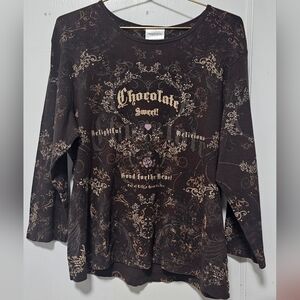 Chocolate Sweet Long Sleeve Top - Brown